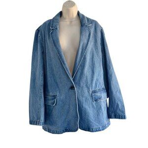Abercrombie & Fitch Woman's Sz L Denim Jean Blazer